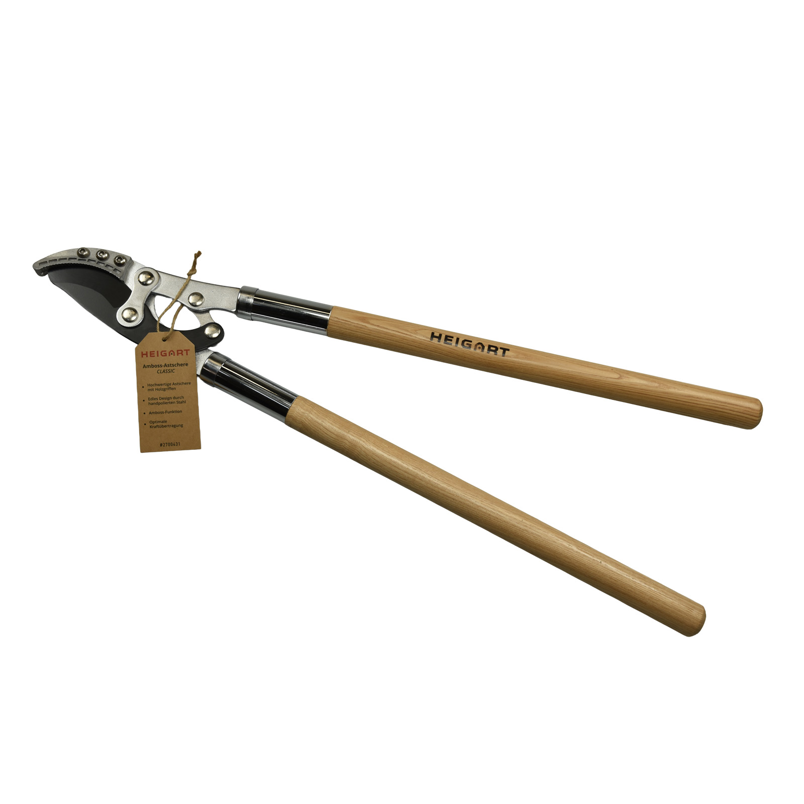 HEIGART Amboss-Astschere mit Holzgriffen