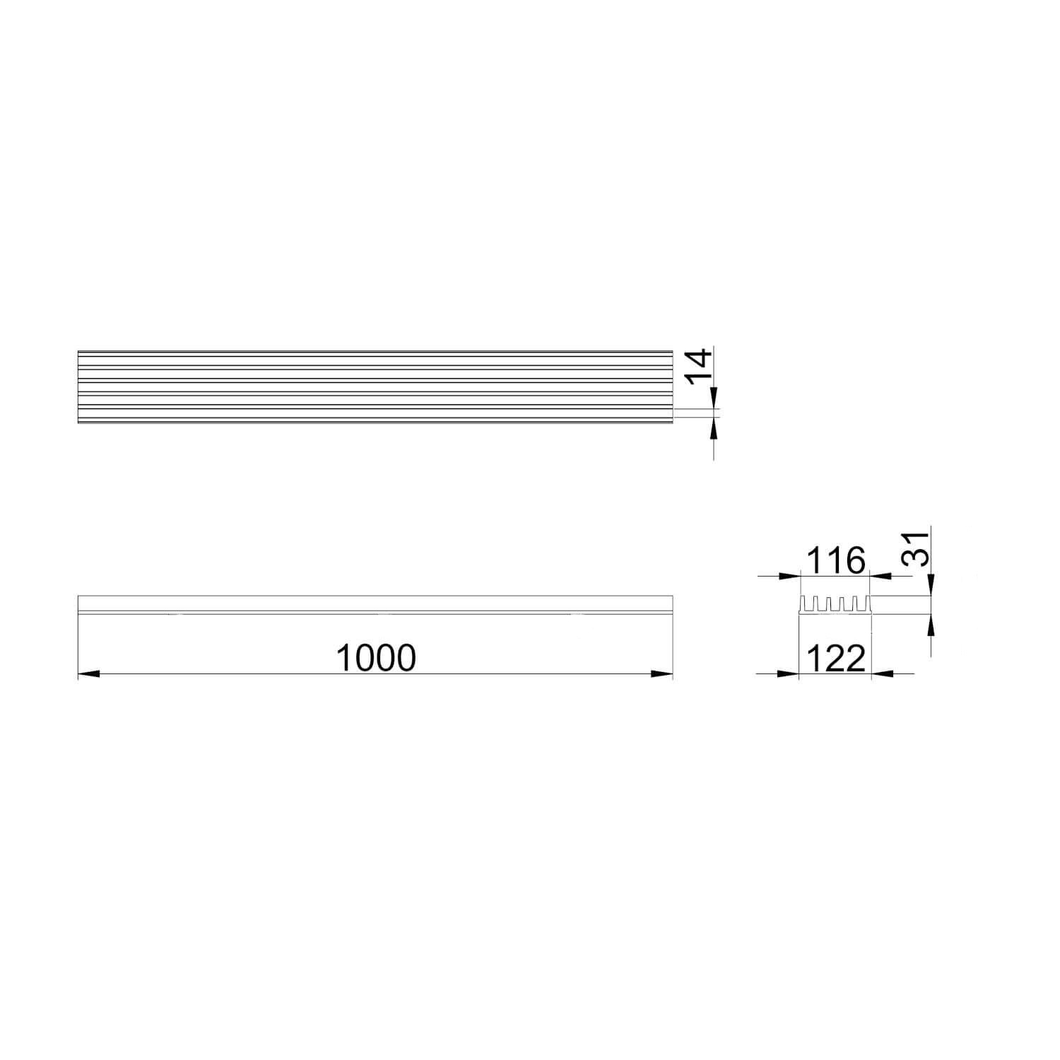 HYDROline Entwässerungsrinne 1 m Element