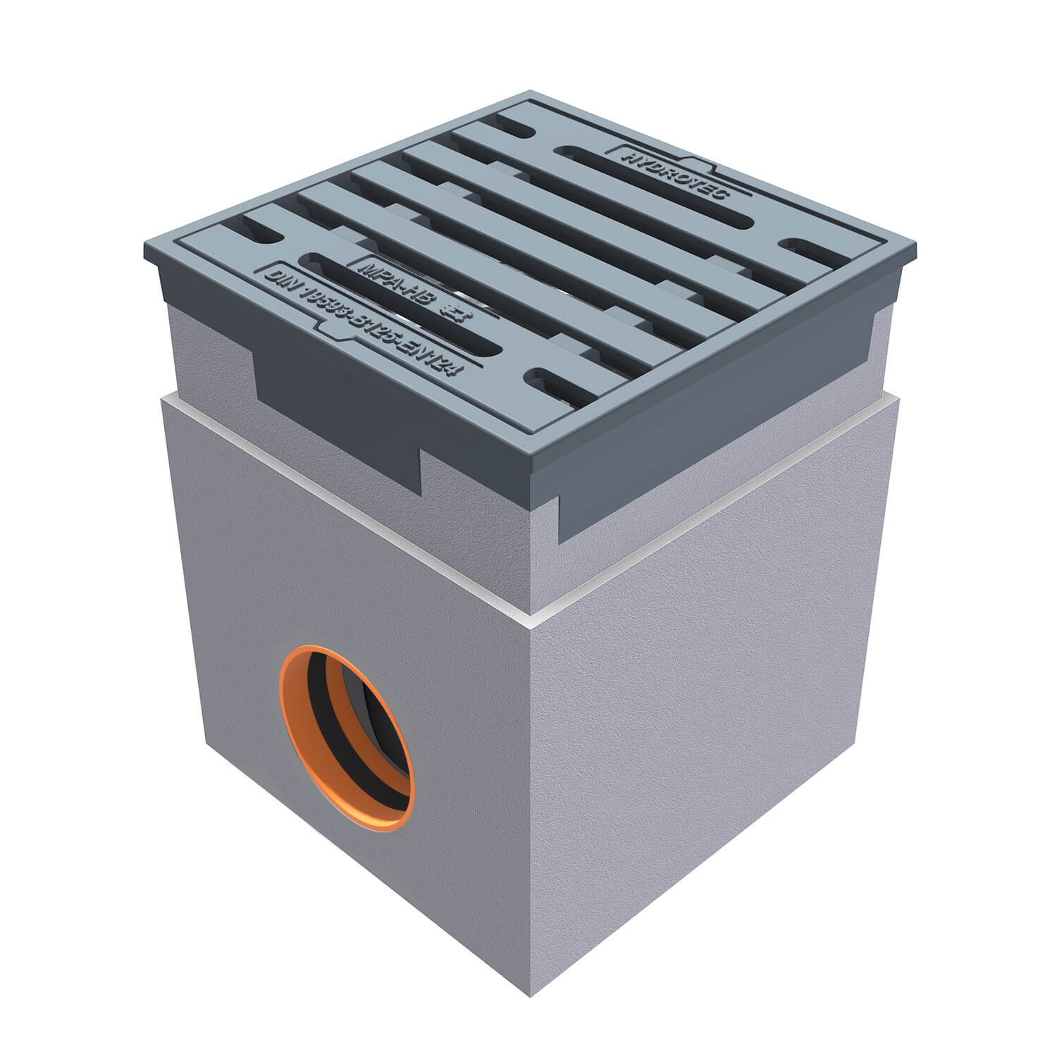 Hofsinkkasten B125 DN100 300x300 Pult Guss