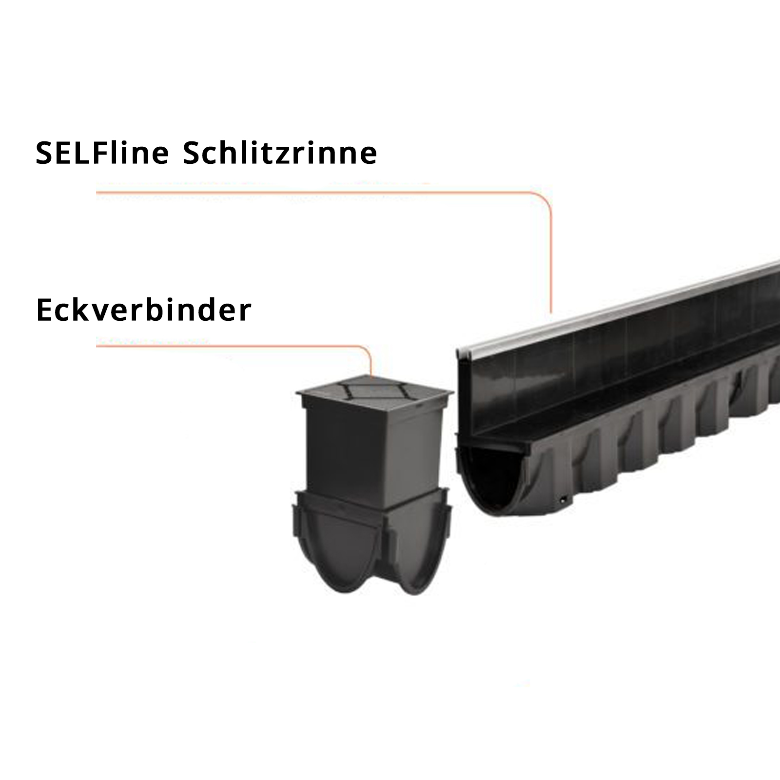 SELFline Eckverbinder für Schlitzrinne
