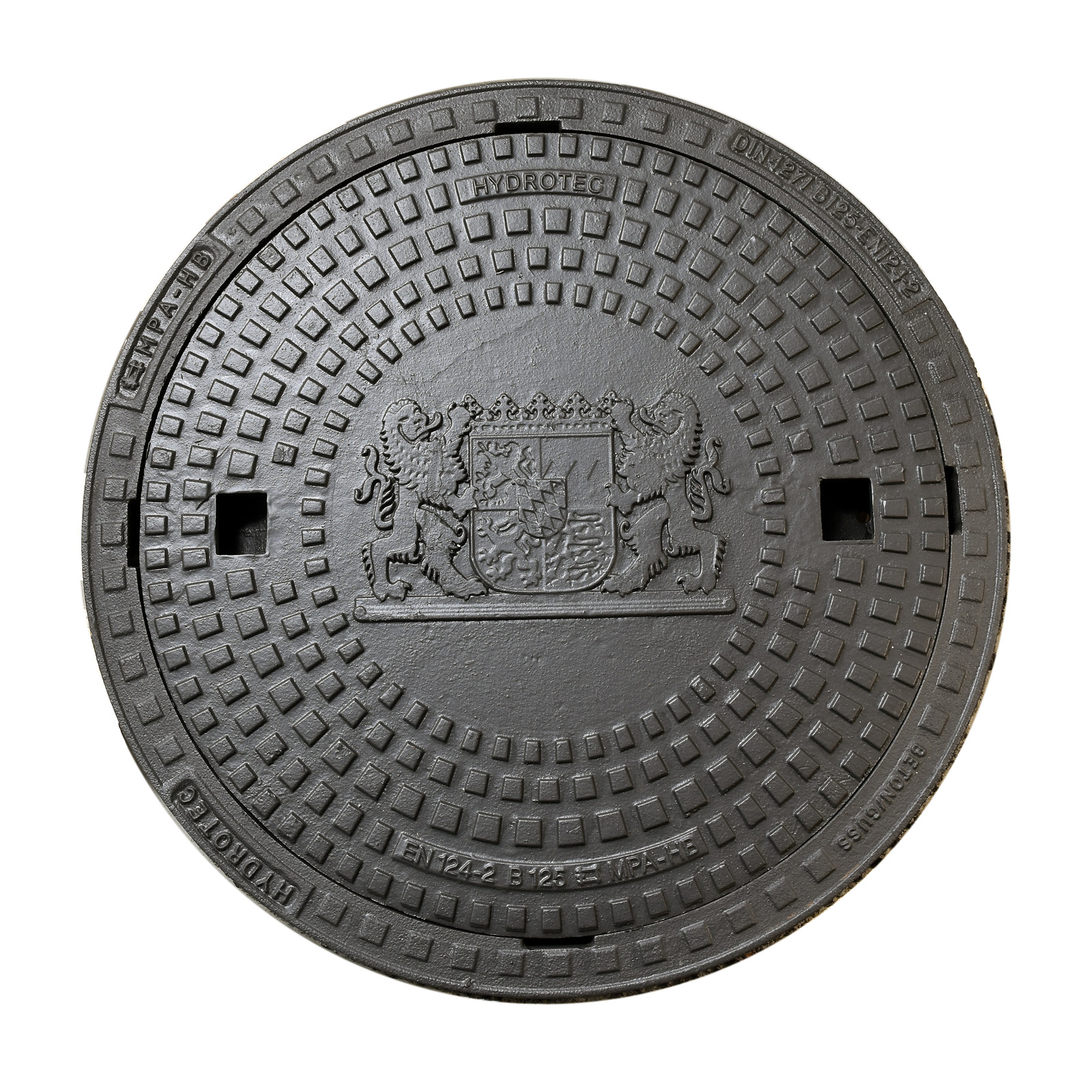 HYDROTEC Schachtabdeckung Länderwappen Bayern (Löwen) B125 HYDROTEC Schachtabdeckung Länderwappen Bayern (Löwen) B125
