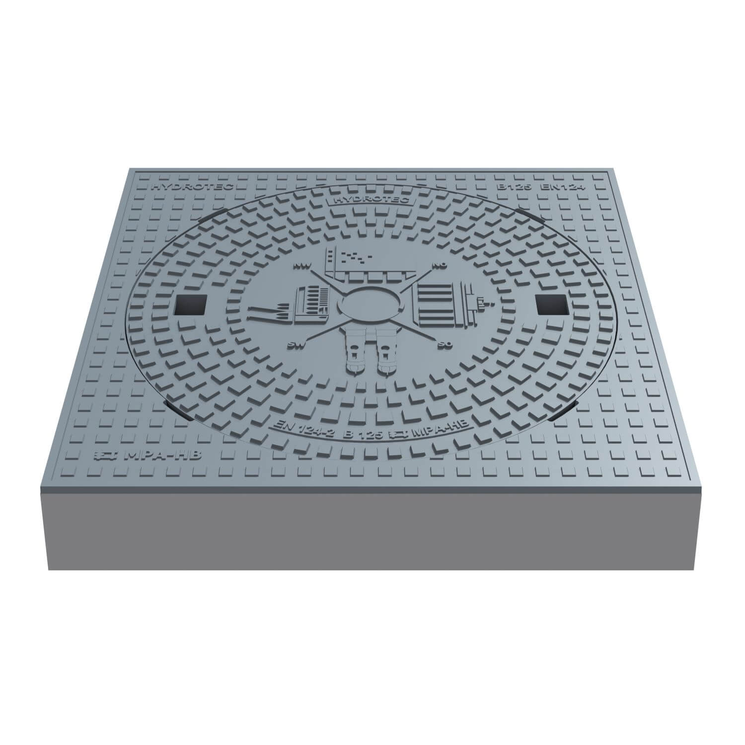 HYDROTEC Schachtabdeckung quadratisch Motiv Deutschland B125 HYDROTEC Schachtabdeckung quadratisch Motiv Deutschland B125