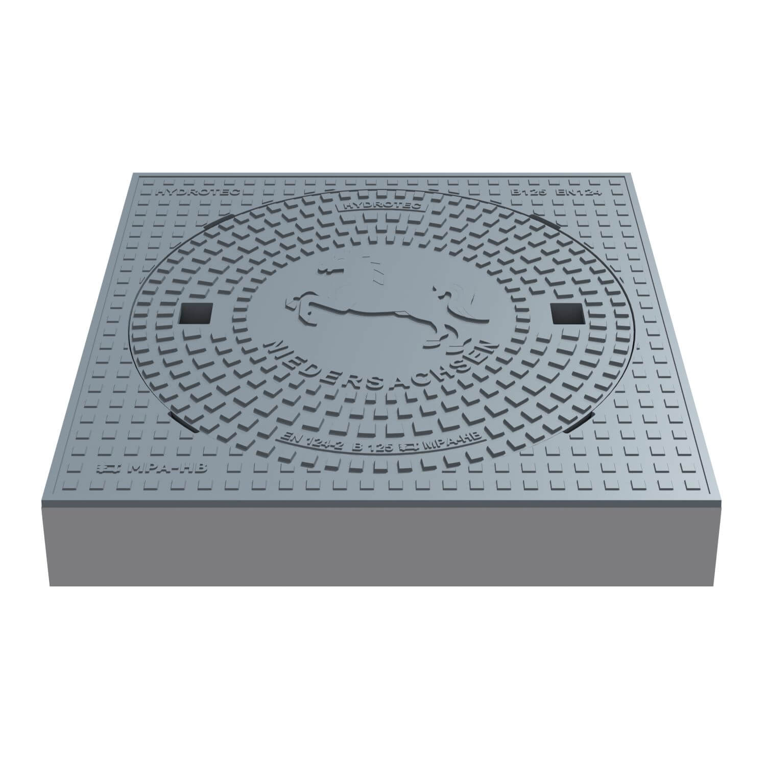 HYDROTEC Schachtabdeckung quadratisch Länderwappen Niedersachsen B125