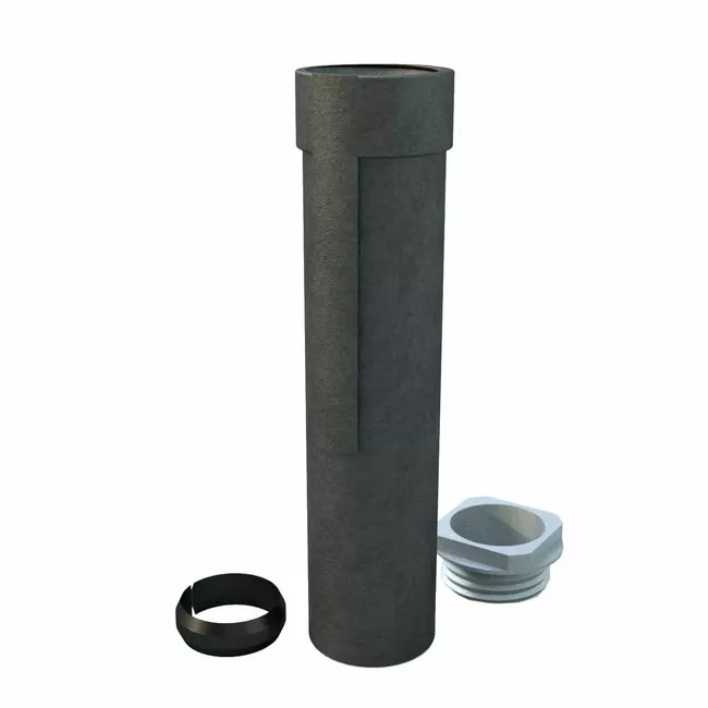 Bodenhülse Gusseisen mit Spannmutter und PE-Klemmring Ø 89 mm, Länge 500 mm Bodenhülse Gusseisen mit Spannmutter und PE-Klemmring Ø 89 mm, Länge 500 mm