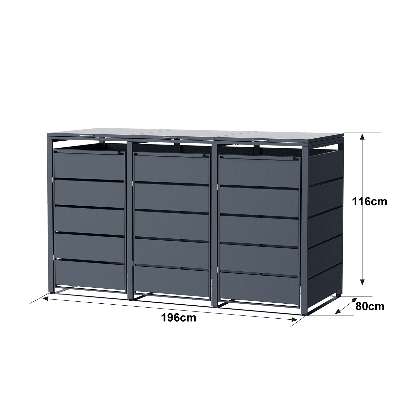 Mülltonnenbox Mülltonnenverkleidung 3er