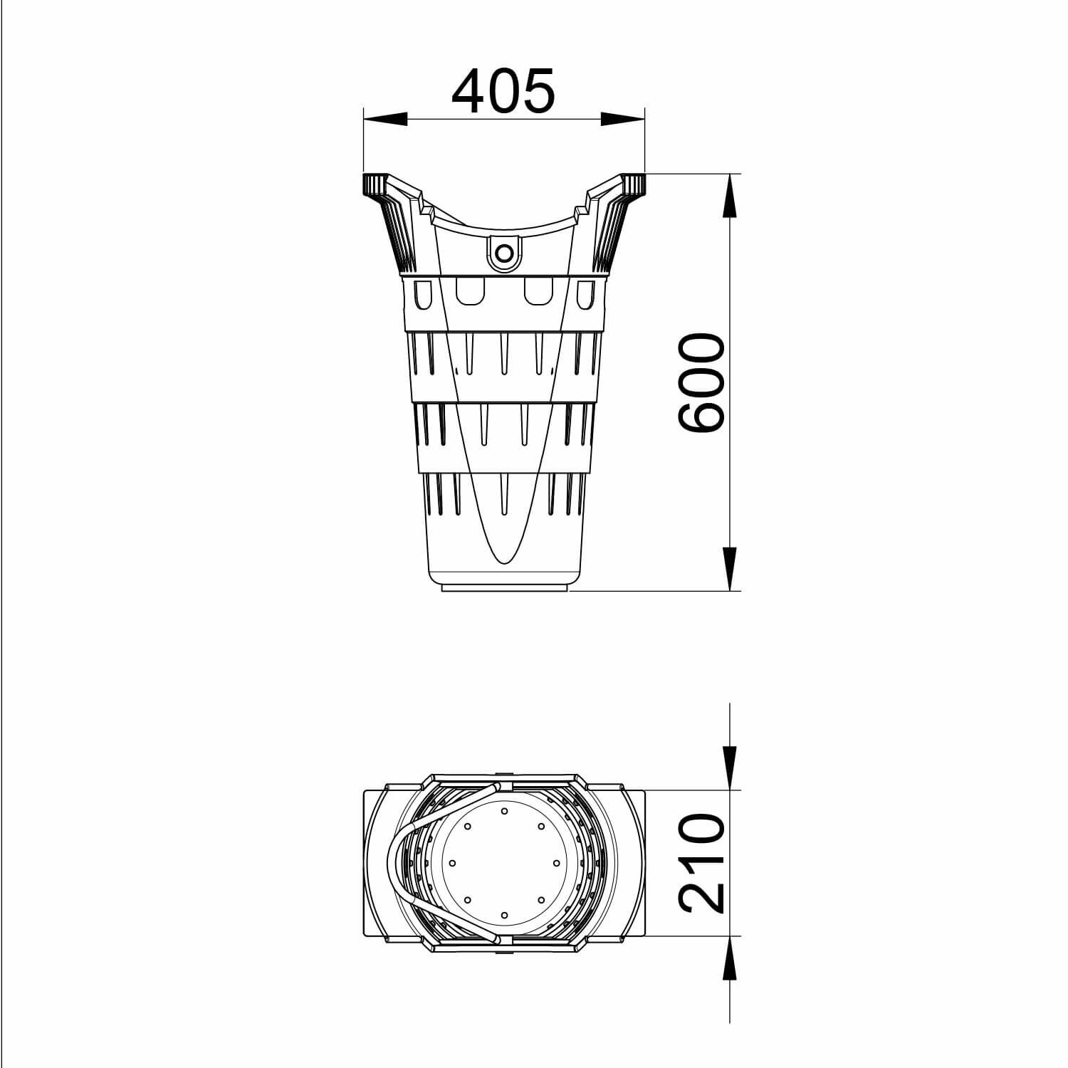 Schlammeimer ähnl. DIN4052-C3 lange eckige Form aus PE-HD