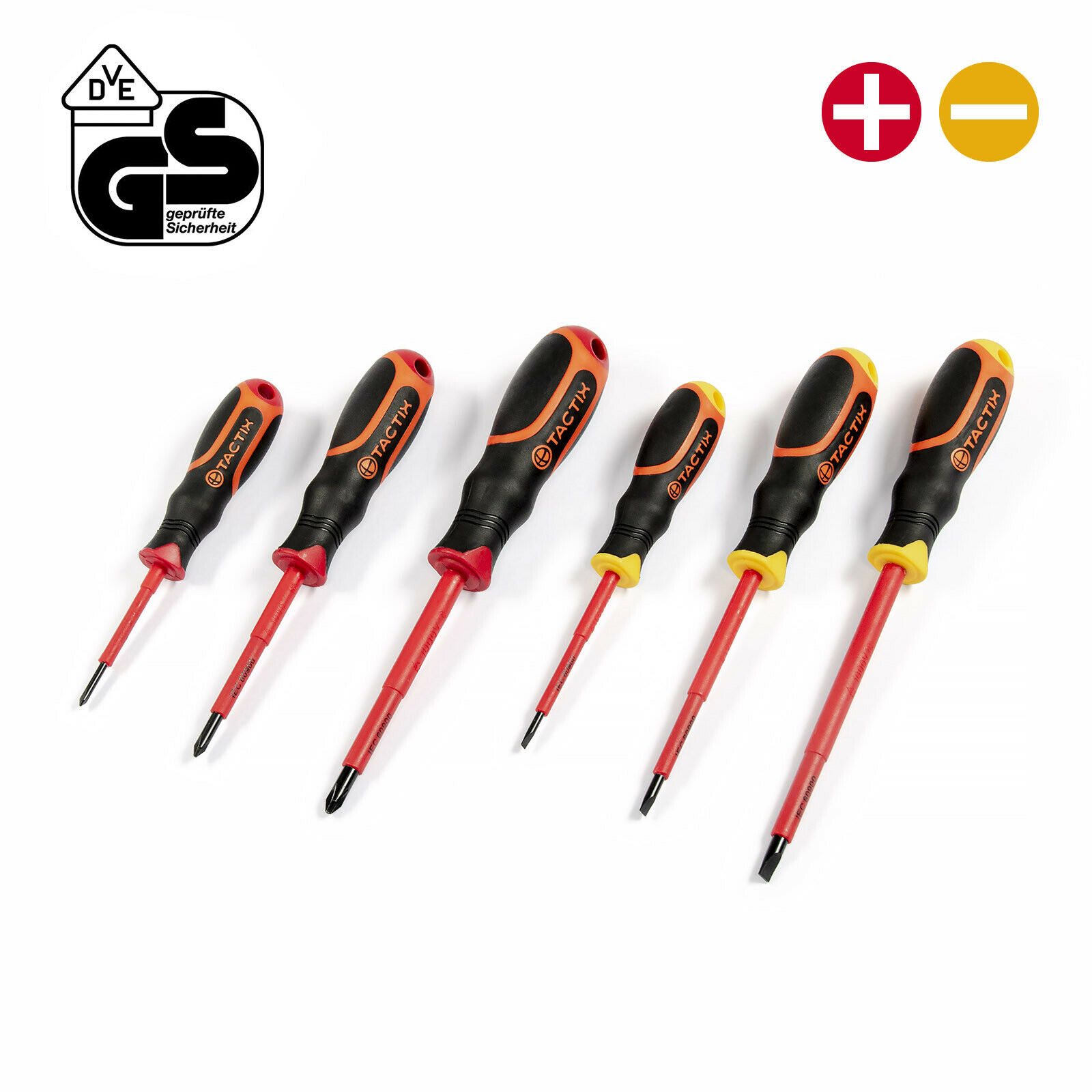TACTIX VDE-Schraubendreher- Set 6-teilig - Kreuz, Schlitz TACTIX VDE-Schraubendreher- Set 6-teilig - Kreuz, Schlitz
