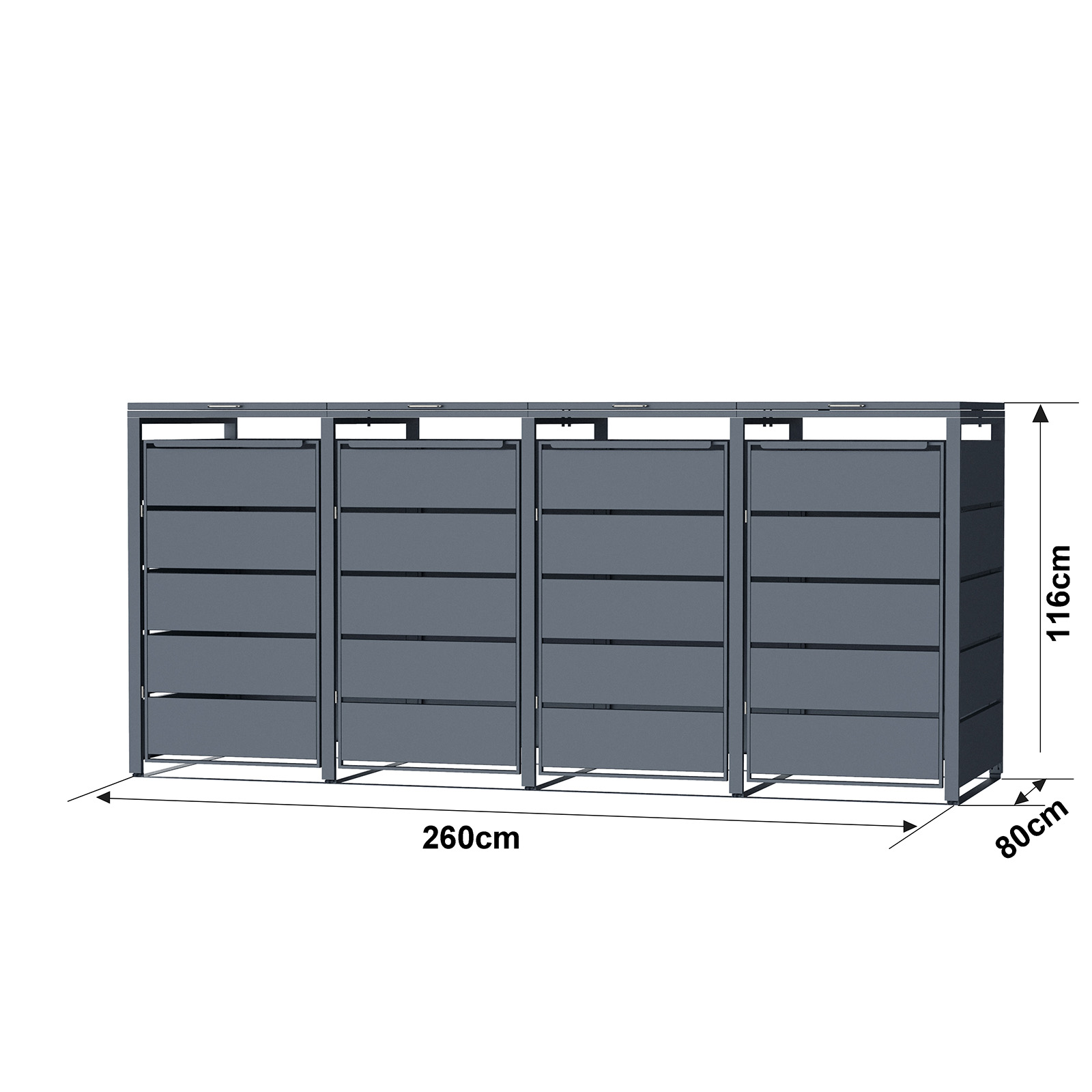 Mülltonnenbox Mülltonnenverkleidung 4er