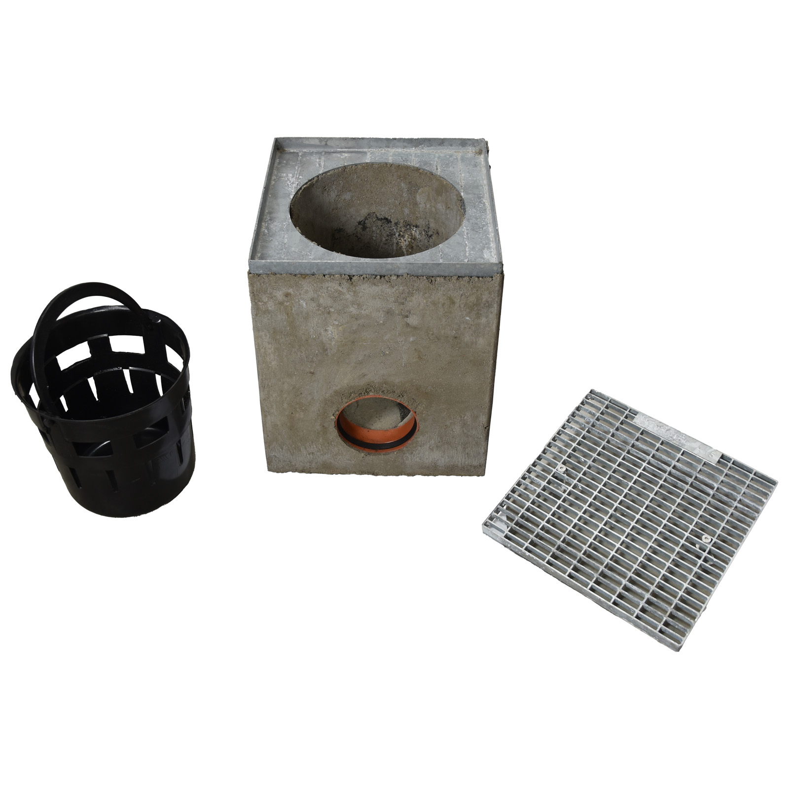 Hofsinkkasten A15 300x300 Pult mit verzinktem Gitter Hofsinkkasten A15 300x300 Pult mit verzinktem Gitter