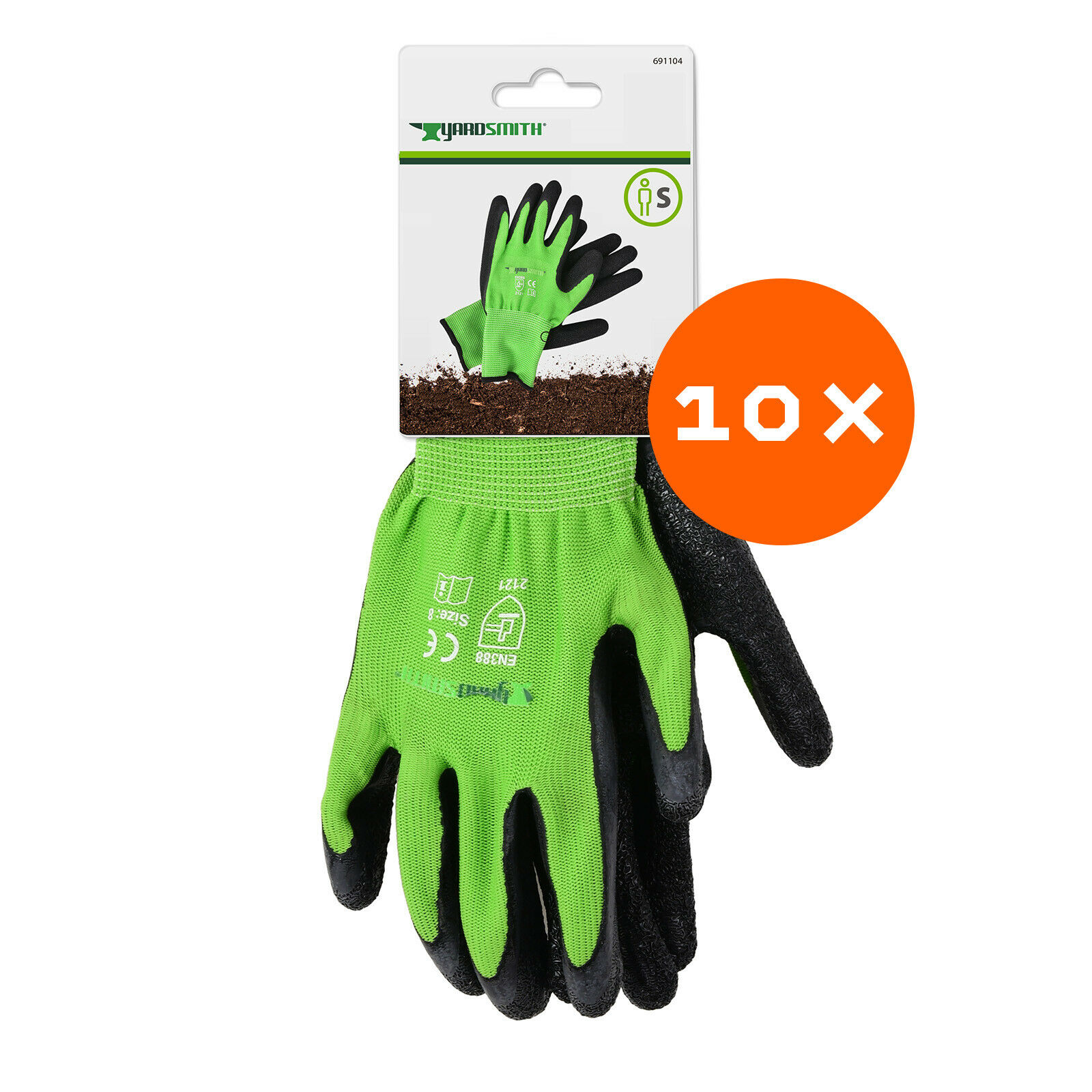 YARDSMITH 10 Paar Gartenhandschuhe Arbeitshandschuhe Beethandschuhe Größe S