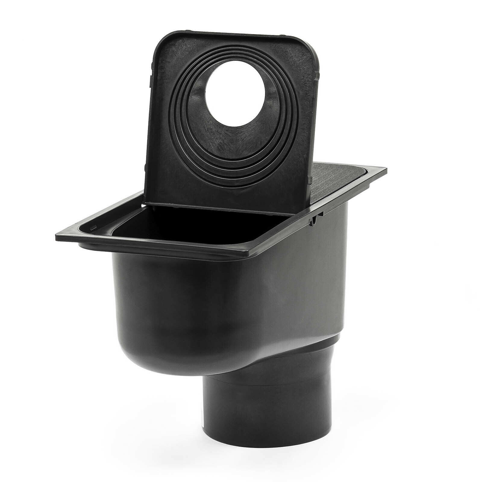 HYDROTEC Dachrinnenablauf Regensinkkasten Regenrohrablauf mit Fangkorb 30x16x21