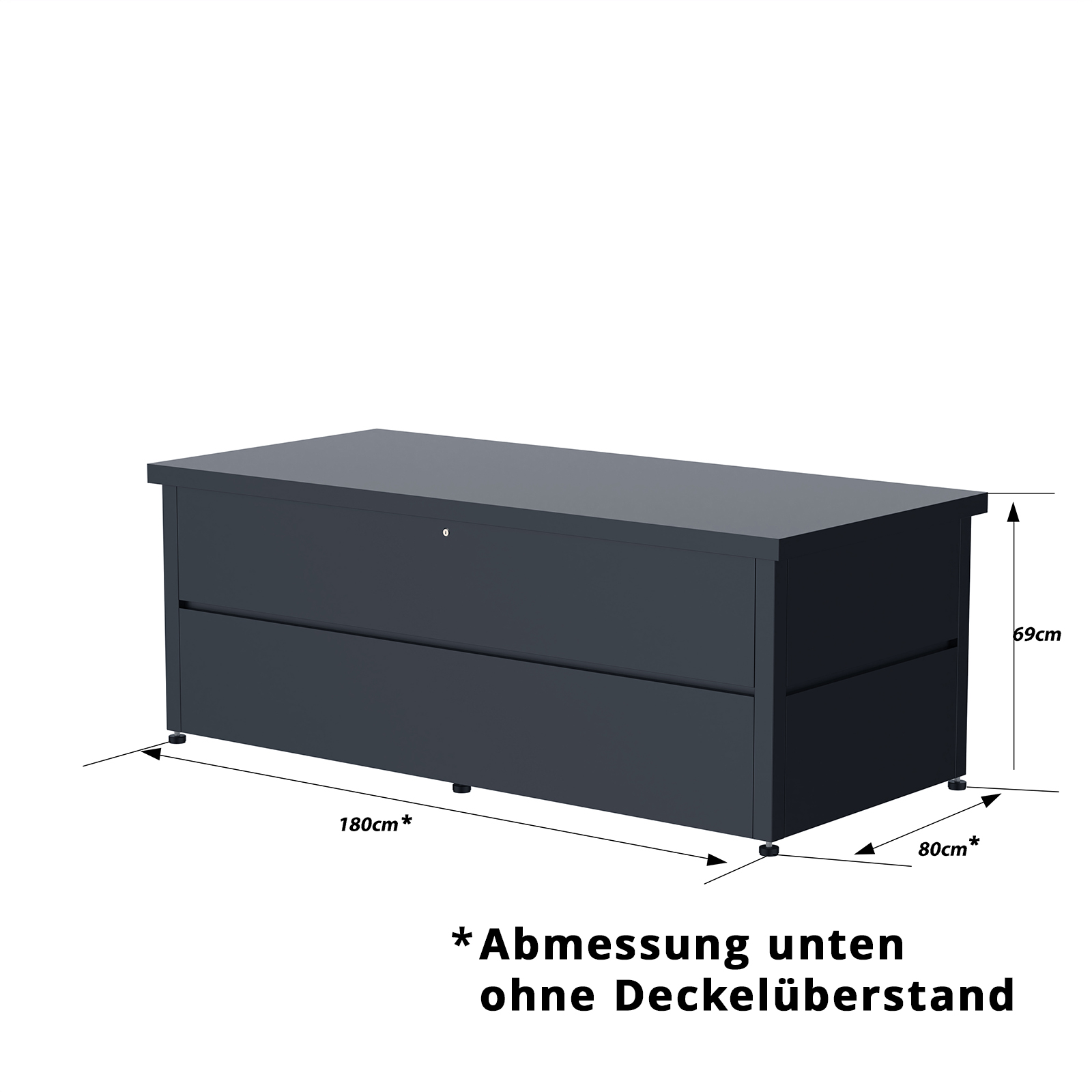 XXL Gartenbox aus Metall 185 x 85 x 69 cm