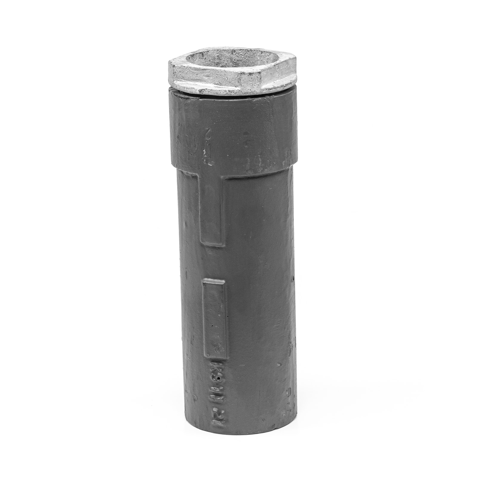Bodenhülse Gusseisen mit Spannmutter und PE-Klemmring Ø 76 mm, Länge 300 mm Bodenhülse Gusseisen mit Spannmutter und PE-Klemmring Ø 76 mm, Länge 300 mm