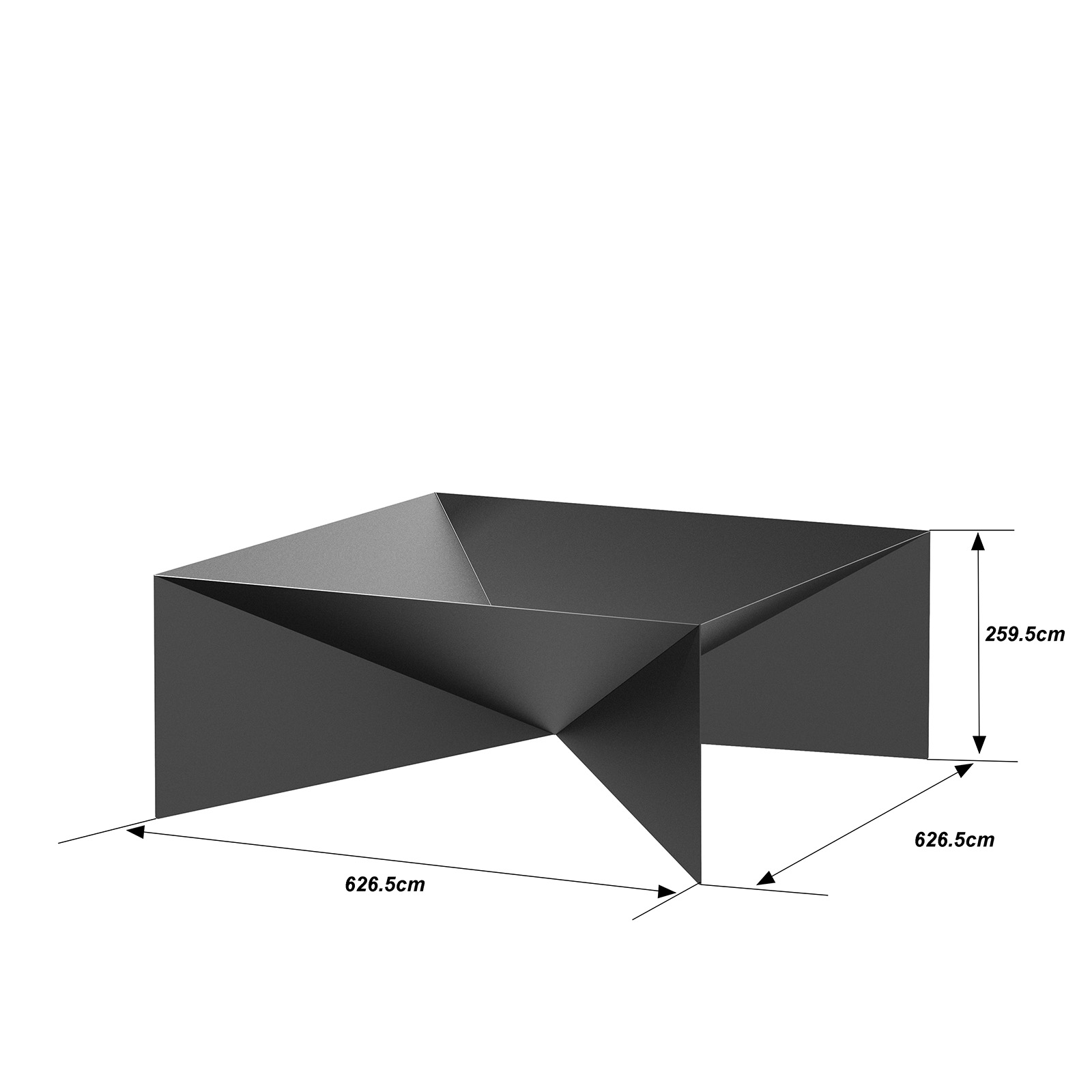 Design Feurschale - eckig aus Metall