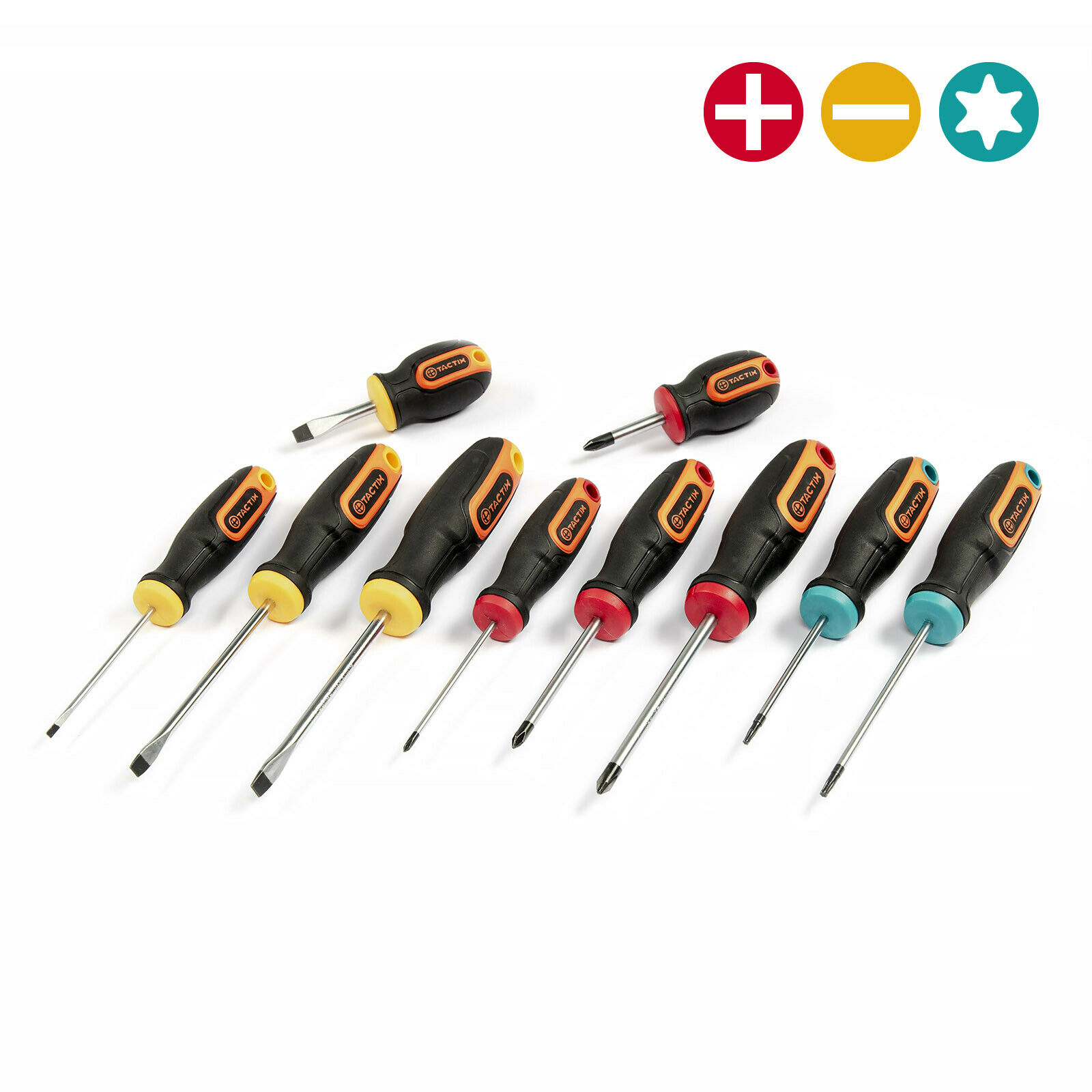 TACTIX Schraubendreher-Set 10-teilig - Kreuz, Schlitz TACTIX Schraubendreher-Set 10-teilig - Kreuz, Schlitz